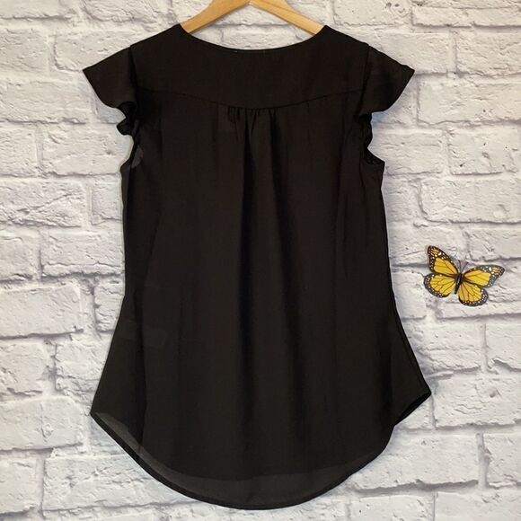 RICKI’S Flowy Flutter Sleeve Top Size 0 - Picture 4 of 7